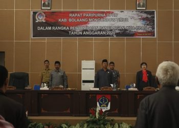 DPRD Boltim Gelar Rapat Paripurna KUA PPAS Tahun Anggaran 2020