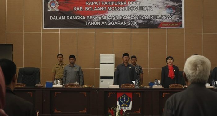 DPRD Boltim Gelar Rapat Paripurna KUA PPAS Tahun Anggaran 2020