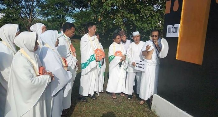 Jamaah Haji Bolsel saat melaksanakan manasik beberapa waktu lalu (foto dok)