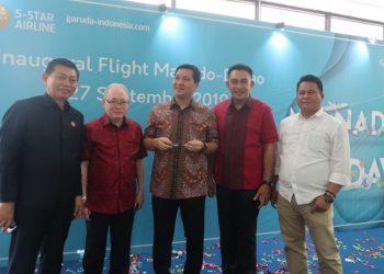 Wabup Bolsel Hadiri Inagural Flight Manado Davao