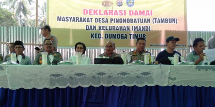 Dua Kelompok Masa di Kecamatan Dumoga Timur Sepakat Damai