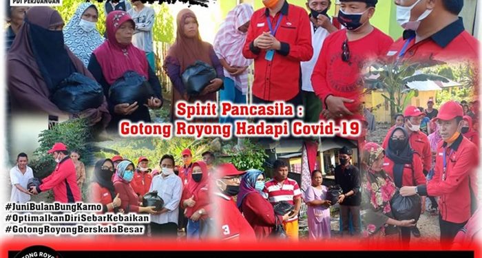 Memperingati Bulan Bung Karno, DPC PDIP Bolsel Bagikan Bantuan