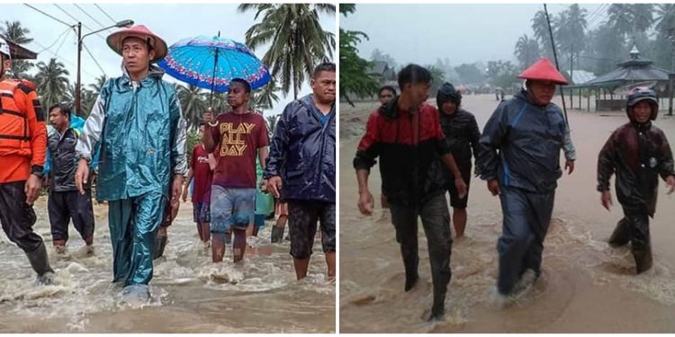 Bupati dan Wabup Bolsel Bagi Tugas Pantau  Desa Terdampak Banjir