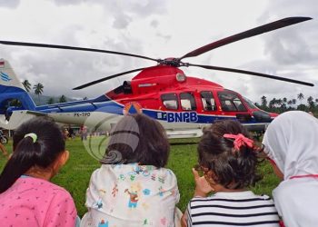 Helikopter Milik BNPB Bawa Bantuan ke Wilayah Terisolir di Bolsel