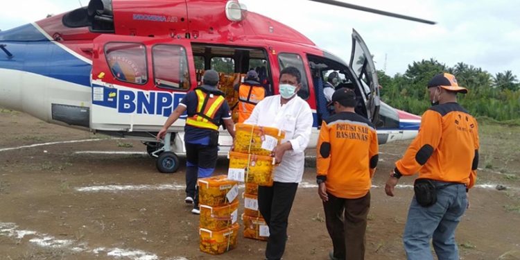 Helikopter Milik BNPB Yang Membawa Bantuan Tiba di Bolsel