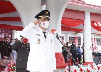 Upacara Memperingati HUT ke-75 Kemerdekaan RI di Bolsel Gunakan Protokoler Kesehatan