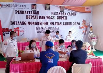 Pasangan RISKI Tak Hadir Saat Mendaftar di KPU Bolsel