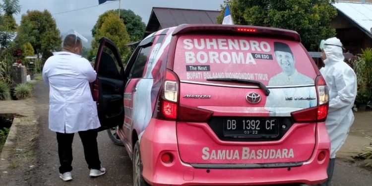 Cegah Penyebaran, Relawan Suhendro-Rusdi Lakukan Penyemprotan di Dua Desa
