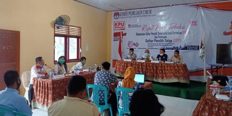 KPU Bolsel Pleno DPT. Kecamatan Bolaang Uki Paling Banyak Wajib Pilih