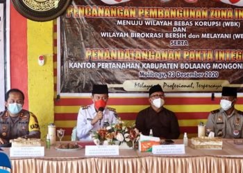 Bupati Bolsel Buka Pencanangan Zona Integritas WBK di Kantor Pertanahan