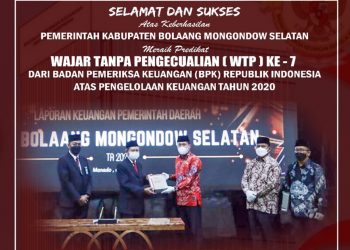 Iskandar – Deddy Kembali Bawa Kabupaten Bolsel Raih WTP Ke Tujuh