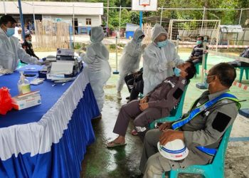 PT PP Proyek Bendungan Lolak Menggelar Rapid Antigen Massal