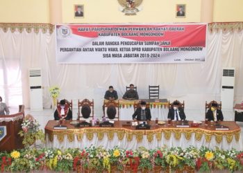 DPRD Bolmong Paripurna Pengucapan Sumpah Janji PAW Wakil Ketua DPRD