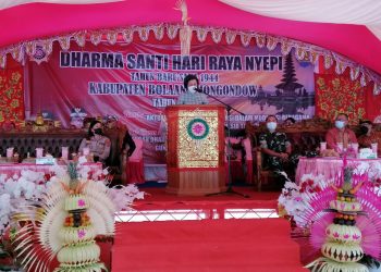 Hadiri Dharma Santi, Bupati Bolmong Ajak Terus Pererat Kekeluargaan dan Persaudaraan Antar Umat Beragama