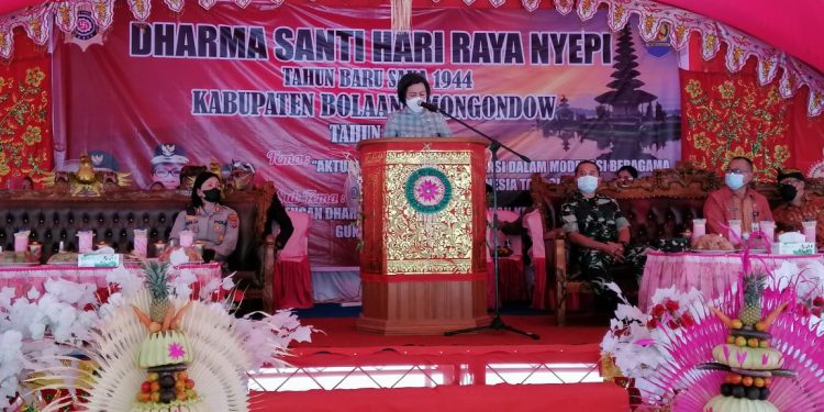 Hadiri Dharma Santi, Bupati Bolmong Ajak Terus Pererat Kekeluargaan dan Persaudaraan Antar Umat Beragama