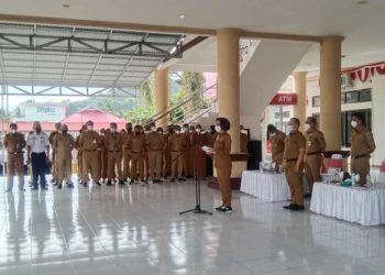 Lima Pesan Bupati Bolmong Yasti Soepredjo Mokoagow Saat Pimpin Apel Kerja Pasca Libur Idul Fitri