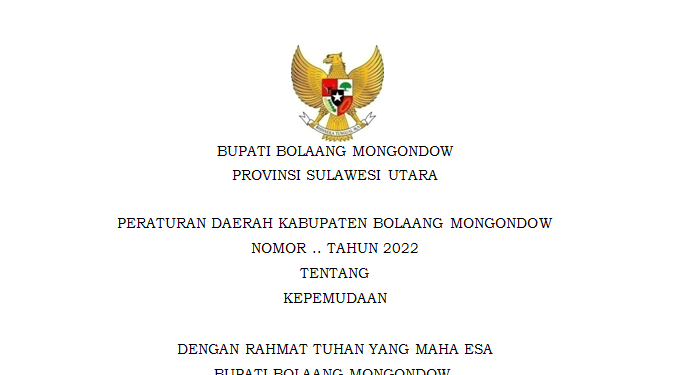 TOTABUAN.CO BOLMONG – DPRD Kabupaten Bolaang Mongondow (Bolmong) telah merancang Peraturan daerah (Perda) tentang kepemudaan. Hal ini bertujuan, agar daerah memiliki konsep mengenai pemberdayaan kepemudaan yang terencana, terarah, terpadu, dan berkelanjutan. Saat ini Ranperda tentang Kepemudaan masih proses uji publik dan akan segera dibahas. Kepala Bagian Risalah dan Persidangan DPRD Bolmong, Frangki Panelewen mengatakan, Ranperda tentang Kepemudaan merupakan inisiatif DPRD Bolmong. Tujuannya kata Frangki, guna penguatan fungsi kepemudaan. Ia menambahkan, Ranperda Kepemudaan yang inisiasi oleh DPRD itu, berdasarkan konsep bagaimana membentuk pemuda yang berdikari, dan kolaboratif. Seperti seminar atau temu ilmiah kepemudaan, pendidikan dan pelatihan, pemberdayaan, pemantapan usaha ekonomi kreatif, pemantapan kelompok usaha Pemuda  kreatif, pemilihan Wirausaha Muda Pemula dan/atau Pemuda berprestasi. “Banyak pasal yang dituangkan untuk menunjang kegiatan kepemudaan,” kata Frangki. Saat ini, lanjutnya, pengangguran menjadi persoalan yang perlu segera dicarikan solusi. Untuk itu, uapaya DPRD untuk melahirkan konsep mengenai pemberdayaan pemuda. Sementara, Wakil Ketua DPRD Bolmong Sulhan Manggabarani menegaskan, peran pemuda sangat besar dalam kekuatan moral, kontrol sosial, dan agen perubahan. “Untuk itu pemuda harus disiapkan dan diberdayakan agar berkualitas dan unggul daya saing,” katanya. Dalam Ranperda tentang kepemudaan yang dirancang DPRD itu, memuat 27 bab dan 49 pasal. Diketahui saat ini ada 3 Ranperda inisitiaf DPRD yang akan dipacu untuk dibahas. Yakni Ranperda tentang pelayanan jamaah haji, Ranperda tentang kepemudaan dan Ranperda tentang kedudukan protokoler, hak keuangan dan administratif pimpinan dan anggota DPRD. Sedangkan satu Ranperda tentang Bumdes tinggal akan disahkan. (*)