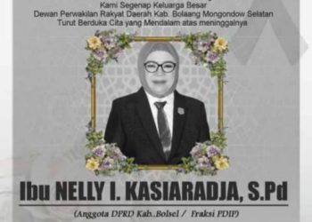 Inna lillahi Wa Inna Ilaihi Raji’un Anggota DPRD Bolsel Nelly Kasiaradja Meninggal Dunia