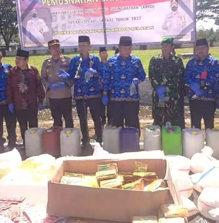 Ribuan Liter Miras Dimusnahkan Kabupaten “Religius” Bolsel