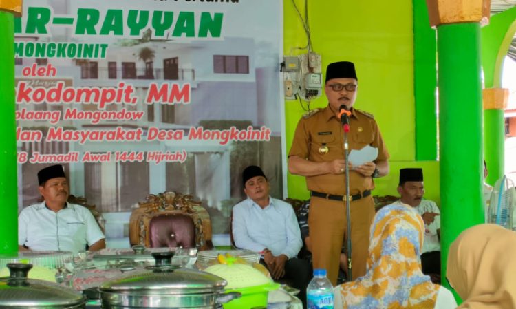 Bupati Limi Mokodompit Letakan Batu Pertama Masjid Ar Rayyan Desa Mongkoinit Lolak
