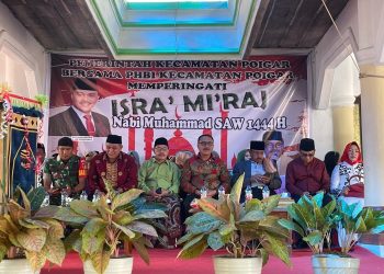 Pj Bupati Bolmong Limi Mokodompit Hadiri Peringatan Isra Mi’raj 1444 H di Desa Poigar