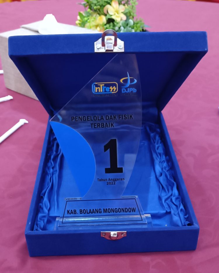 Kabupaten Bolaang Mongondow Terbaik Pertama se Sulut Penyaluran DAK Fisik 2022