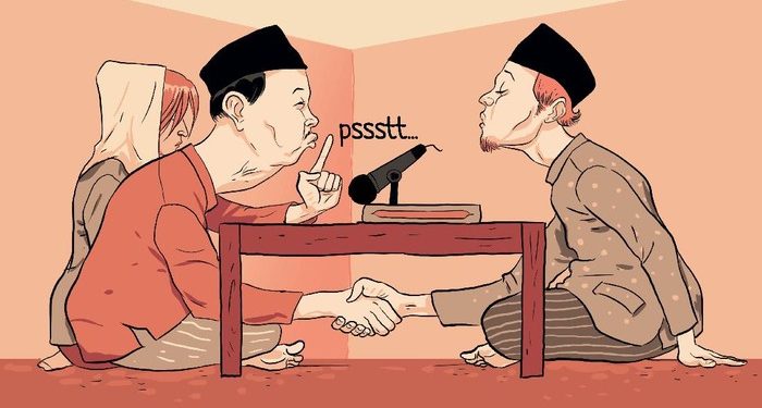 TOTABUAN.CO BOLMONG – Isu pernikahan  diam-diam atau nikah siri terus menjadi perbincangan hangat di kalangan ASN Pemkab Bolaang Mongondow (Bolmong). Teranyar, isu dugaan nikah siri yang dituduhkan WM Istri ke FP yang tidak lain oknum pejabat di lingkup Pemkab Bolmong. Bahkan isu tersebut sudah dilaporkan di Badan Kepegawaian Pendidikan dan Pelatihan (BKPP). Kendati demikian, meski isu terus menjadi pembicaraan di kalangan ASN, tak membuat FP gerah. Menurutnya, jika laporan yang dibuat oleh WM istrinya tidaklah benar karena tidak disertai bukti otentik. Baginya kata FP, surat pernyataan nikah seperti yang dilaporkan itu, tidak sesuai dengan fakta dan lebih mengarah ke fitnah. “Apa yang dituduhkan itu semuanya tidak benar. Bahwa surat yang menjadi bukti, itu terkesan rekayasa karena tidak menunjukan keasliannya. Surat itu hanya foto copy, bukan asli,” kata FP saat memberikan pernyataan kepada wartawan Sabtu 4 Februari 2023. Bapak dua anak ini mengakui prahara yang melanda rumah tangganya terjadi sudah sejak akhir tahun lalu. Meski begitu, dia mencoba tenang  dan sabar untuk menyelesaikan persoalan bersama WM. Namun belakangan WM memilih untuk melayangkan gugatan cerai lewat  Kantor Pengadilan Agama. Selain itu, persoalan dengan WM, karena didasari perasaan kecewa dengan hadirnya pihak ketiga “Yang jelas masalah ini sedang berproses di Kantor Pengadilan Agama. Sudah dicoba dimediasi, tapi saya menolak karena terlanjur kecewa dengan sikap istri karena dia lebih mendengar pihak ketiga ketimbang saya,” ujar FP. Sejumlah bukti yang dikantongi WM, baginya tidak ada masalah selagi tidak mampu dibuktikan. Untuk lebih jelas, FP meminta agar penghulu yang menikahkan seperti yang dituduhkan WM, untuk dihadirkan dalam persidangan. Ia mengaku sudah melihat surat pernikahan seperti apa yang katanya bukti WM. Akan tetapi baginya itu tidak cukup kuat karena dicurigai hanya rekayasa. “Kan tidak mungkin, proses pernikahan itu hanya ditandatangani satu orang saksi. Ini mengarah ke fitnah,” katanya. Selain membantah tudingan nikah siri, FP juga membantah dituding mencuri sertifikat dan menjual sebidang tanah di dua lokasi. Begitu juga dengan tudingan menggadaikan BPKB. Namun kendati demikian, semua tudingan WM kepadanya harus dihadapi. Bahkan proses sidang di Kantor Pengadilan Agama saat ini sudah di jalaninya. “Ya, persoalan ini harus saya hadapi. Saya juga dipanggil untuk memberikan keterangan di BKPP,” katanya. Diberitakan sebelumnya FP dilaporkan karena  diketahui telah menikah secara diam-diam tanpa sepengetahuan WM sebagai istri sahnya. Pernikahan itu pun sudah dilakukan sejak 2019 silam. Kisah pernikahan siri oknum pejabat yang sehari-hari bertugas di Kantor Sekretariat DPRD Bolmong itu, baru terkuak Januari 2023. WM mengaku tak menyangka jika FP suaminya yang dinikahi selama 20 tahun silam itu sudah menikah siri dengan Bidan di Gorontalo. “Berdasarkan bukti surat, FP menikah Kamis 17 Oktober 2019 dengan HP yang diketahui sebagai ASN di Pemkot Kotamobagu,” ucap WM. Ia sedih karena sudah tiga tahun pernikahan siri dengan HP, namun baru diketahui Januari 2023. Atas kejadian tersebut, Ia mengaku sudah melaporkan, bahkan sudah bertemu langsung ke Bupati terkait tindak pernikahan tanpa izin. (*)