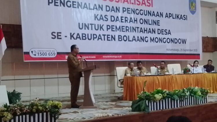 Pj Bupati Bolmong Limi Mokodompit Buka Sosialisasi Aplikasi Kasda Online Untuk Desa