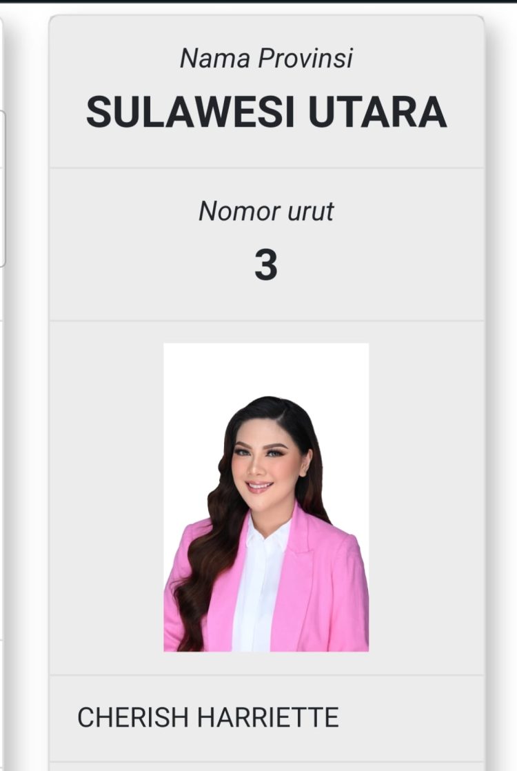 Calon DPD RI Dapil Sulut Cherish Harriette Nomor Urut 3