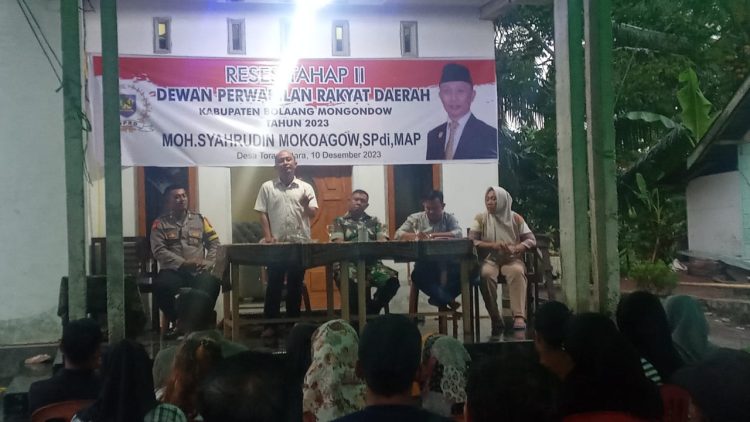 Reses DPRD Bolmong, Moh. Syahrudin Mokoagow Serap Aspirasi di Desa Toraut Utara