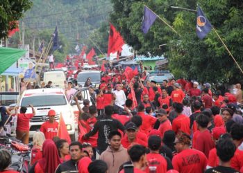 Kampanye di Boltim, Yasti Soepredjo Mokoagow Disambut Ribuan Warga 