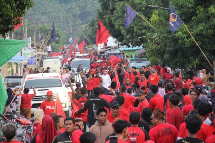 Kampanye di Boltim, Yasti Soepredjo Mokoagow Disambut Ribuan Warga 