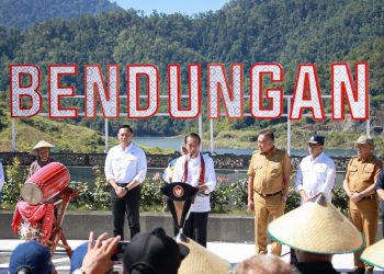 Didampingi Gubernur dan Pj Bupati, Presiden Jokowi Resmikan Bendungan Lolak
