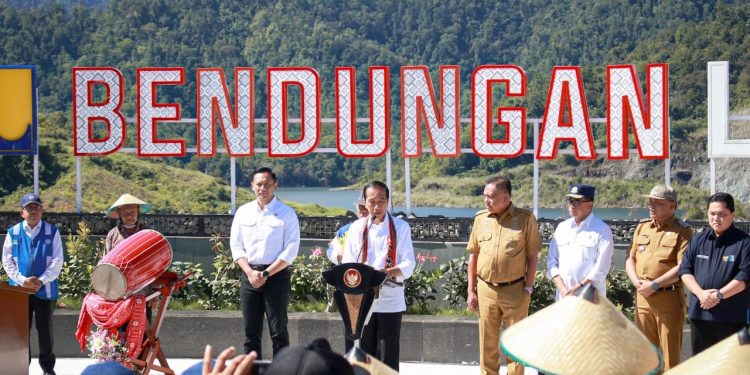 Didampingi Gubernur dan Pj Bupati, Presiden Jokowi Resmikan Bendungan Lolak
