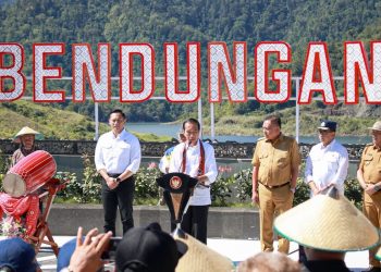 Didampingi Gubernur dan Pj Bupati, Presiden Jokowi Resmikan Bendungan Lolak