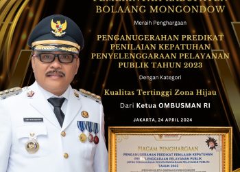 Inilah Nilai Yang Diraih Pemkab Bolmong Penilaian Penyelenggaraan Pelayanan Publik Zona Hijau