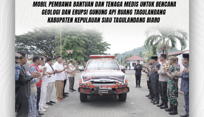 Pj Bupati Limi Mokodompit Lepas Bantuan ke Sitaro