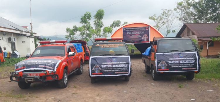 Pj Bupati Limi Mokodompit Lepas Bantuan ke Sitaro