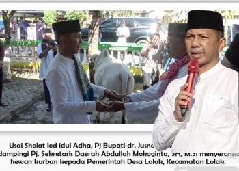 Pj Bupati Bolmong, Sekda dan Jajaran OPD Sholat Idul Adha di Lolak