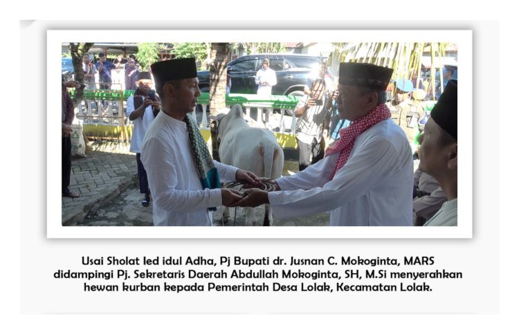 Pj Bupati Bolmong, Sekda dan Jajaran OPD Sholat Idul Adha di Lolak