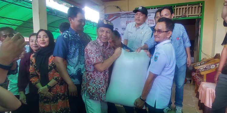 Pj Bupati Bolmong Serahkan Bantuan Pengisian Lumbung Pangan Masyarakat