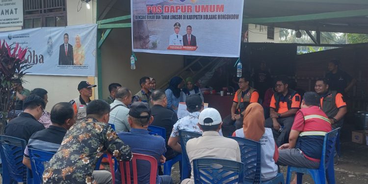 Pj Bupati Jusnan Mokoginta Pimpin Rapat OPD di Pos Dapur Umum