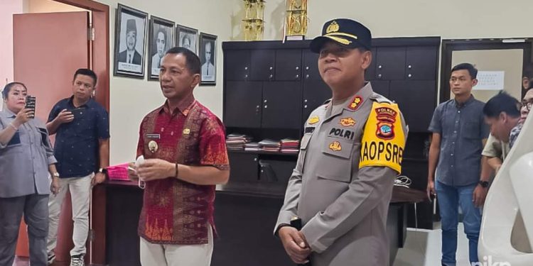 Kapolres Kotamobagu AKBP Irwanto, Temui Pj Bupati Bolmong Jusnan C Mokoginta