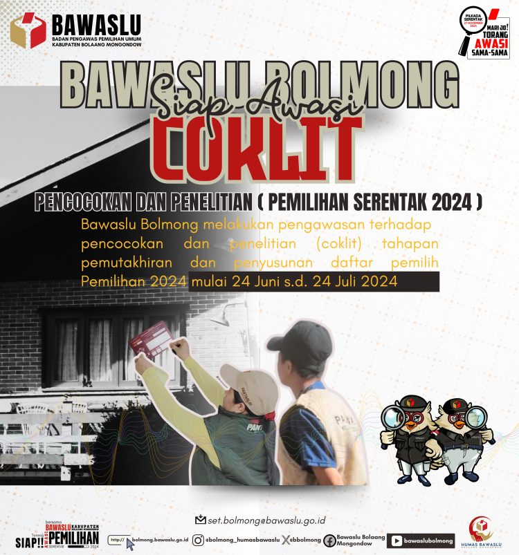 Bawaslu Bolmong Kawal Pemutakhiran Data Pemilih