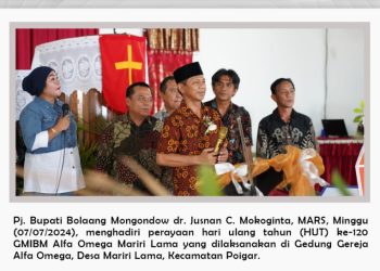 Pj Bupati dr Jusnan Calamento Mokoginta Hadiri HUT ke 120 GMIBM Alfa Omega