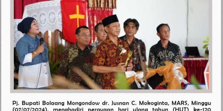 Pj Bupati dr Jusnan Calamento Mokoginta Hadiri HUT ke 120 GMIBM Alfa Omega