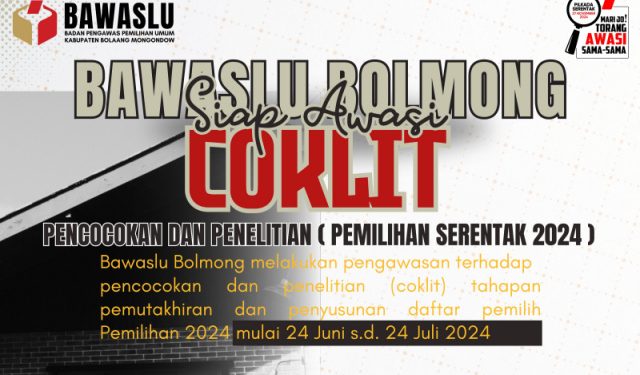Bawaslu Bolmong Kawal Pemutakhiran Data Pemilih