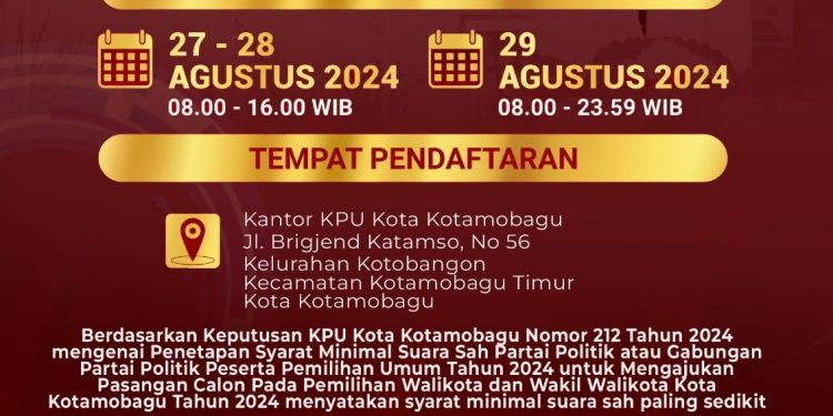 Inilah Syarat Dukungan Pilkada Kotamobagu 2024