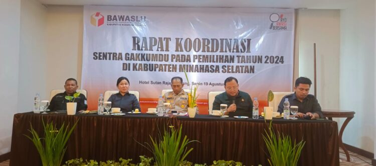 Rakor Sentra Gakkumdu, Bawaslu Minsel Minta Masyarakat Ikut Mengawasi