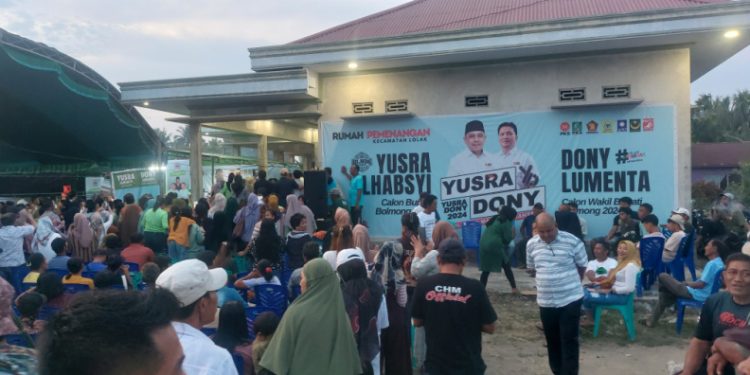 Calon Bupati Yusra Alhabsyi Kukuhkan 1.350 Relawan di Kecamatan Lolak